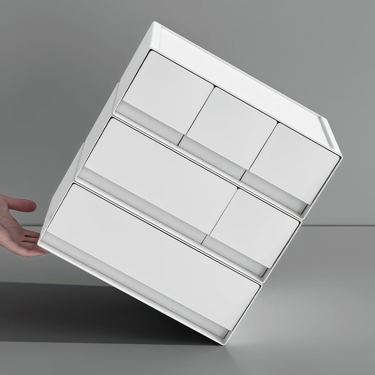 Desktop Multi-Layer Stackable Cosmetic Organizer Drawer Jewelry Box for Office