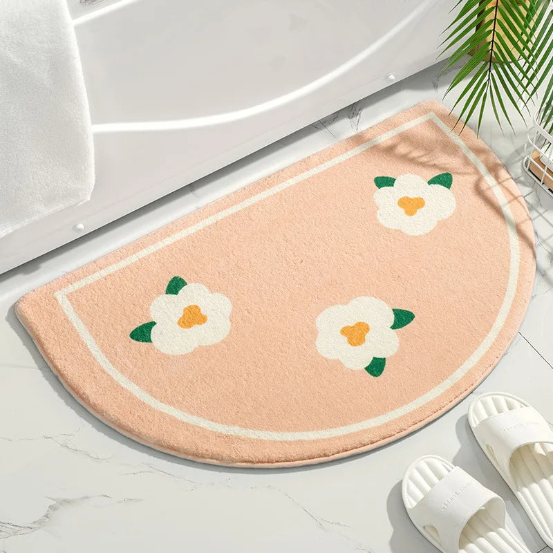Floral Floor Mat - Soft Absorbent Non-Slip Pad