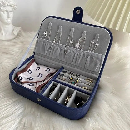 Travel Jewelry Box – Portable Leather Organizer Case