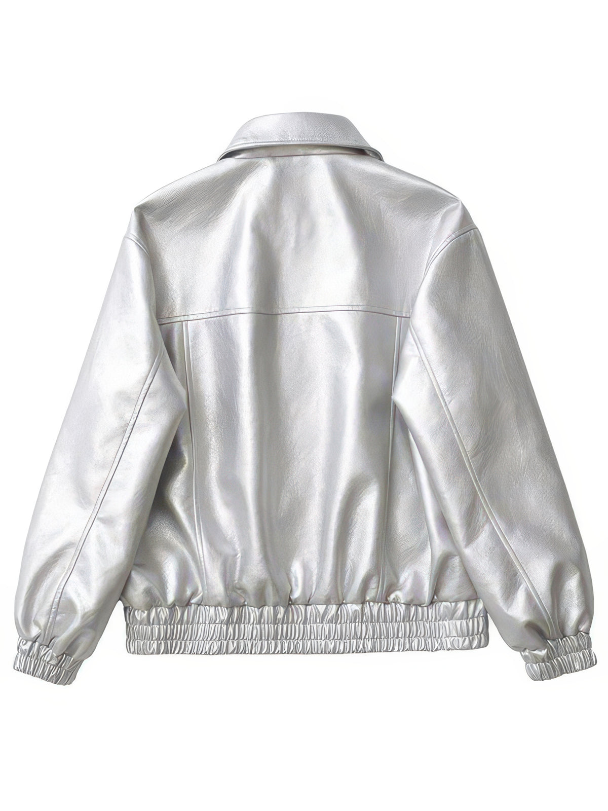 Women's Vintage Faux Leather Moto Jacket, Short Zip-Up Biker Coat for Spring and Autumn