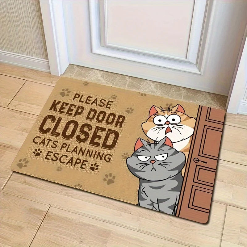 Cat Doormat - Cartoon Washable Welcome Rug