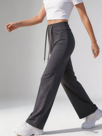 High-Waist Wide Leg Sweatpants for Women, Ankle-Length Casual Lounge Pants
