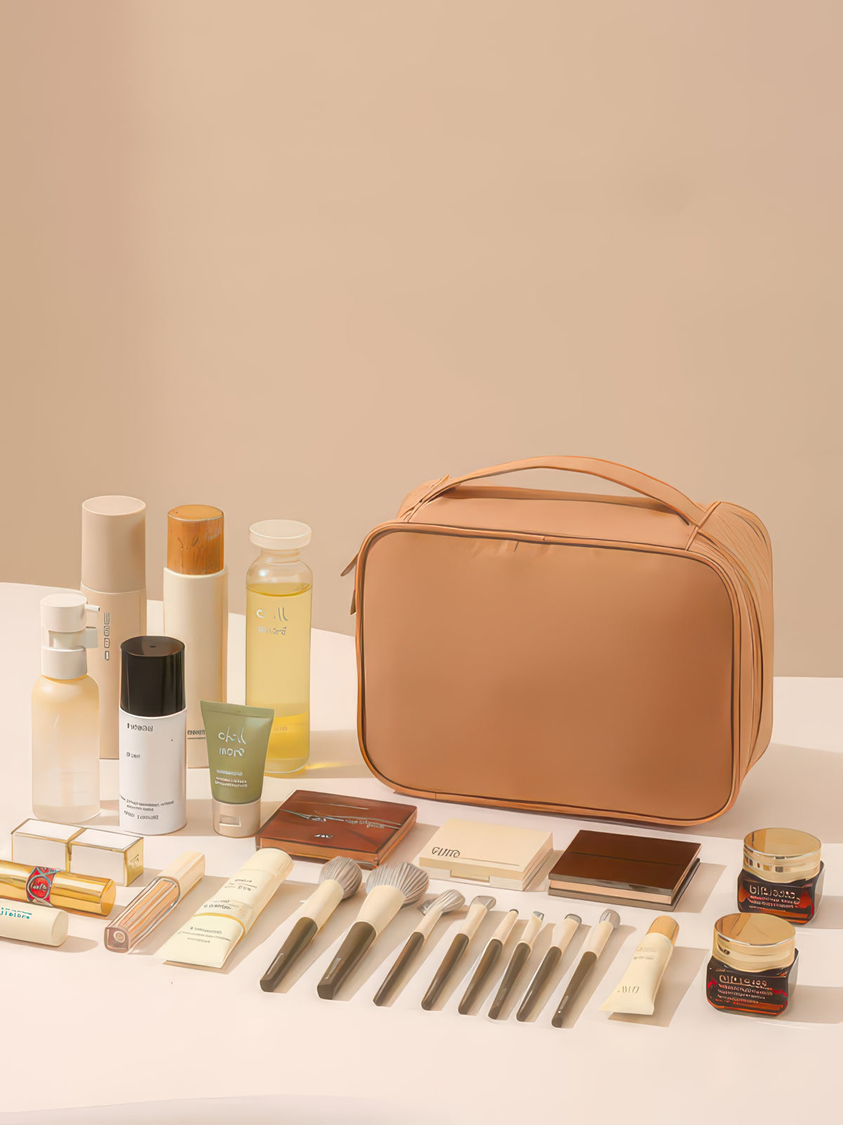 Oxford Cloth Toiletry and Makeup Bag, Single or Double Layer