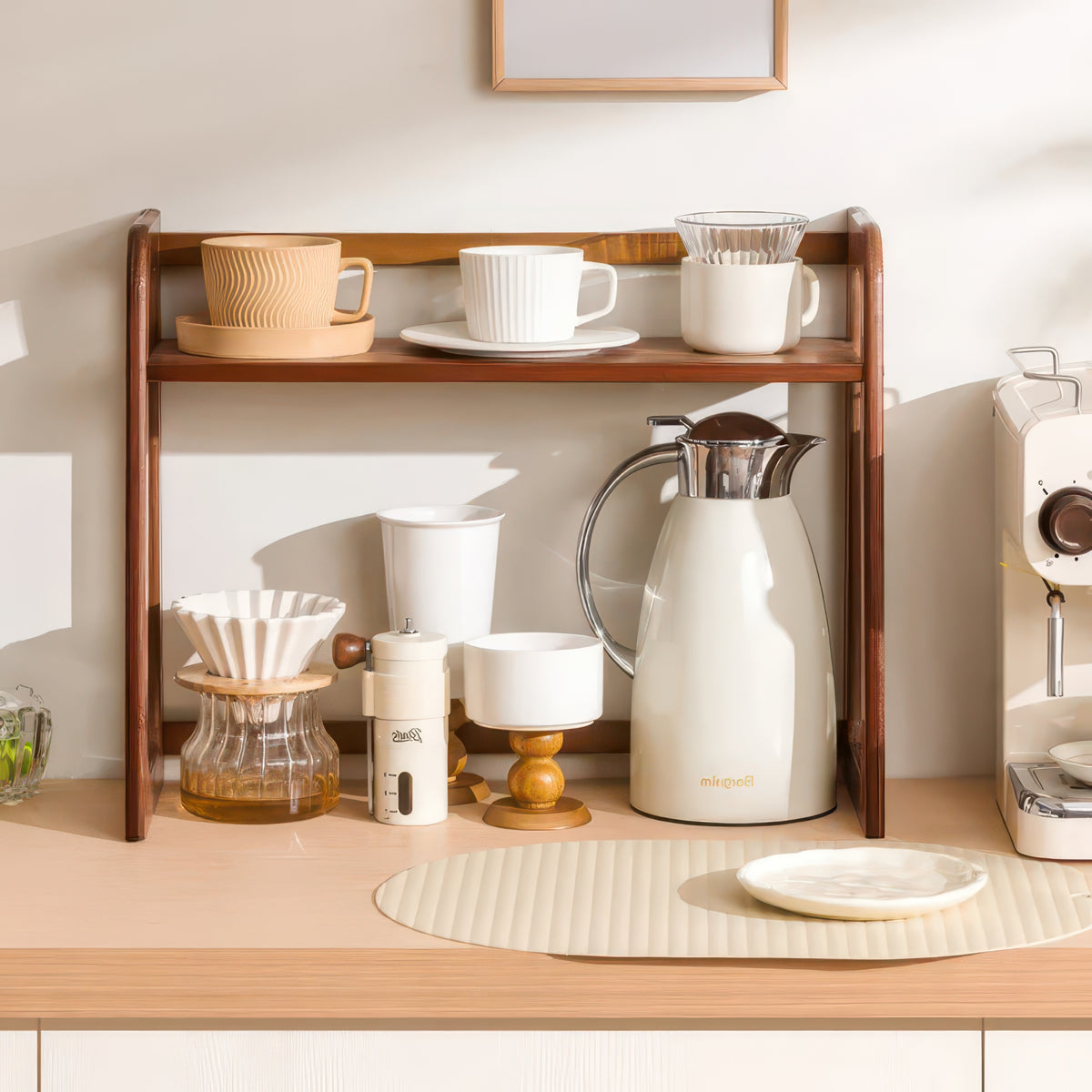 Wooden Multi-Functional Countertop Multi-Layer Storage Rack, Multiple Sizes
