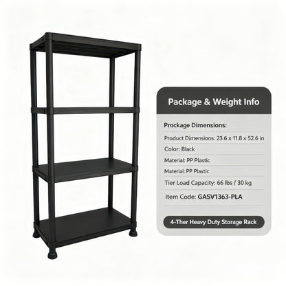 Strong Plastic Storage Shelving - Waterproof 4/5 Tier Rack