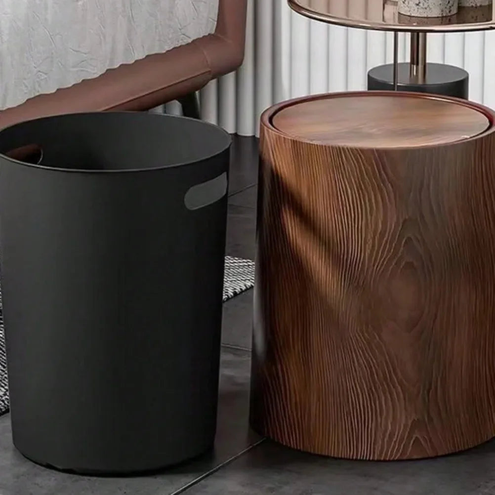 Plastic Wastebasket – Retro High-Capacity Waterproof Trash Can