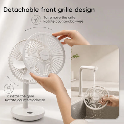 Rechargeable Oscillating Desk Fan with Five Speeds