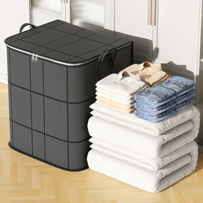 Foldable Non-Woven Storage Bag with Handle and Double Zipper