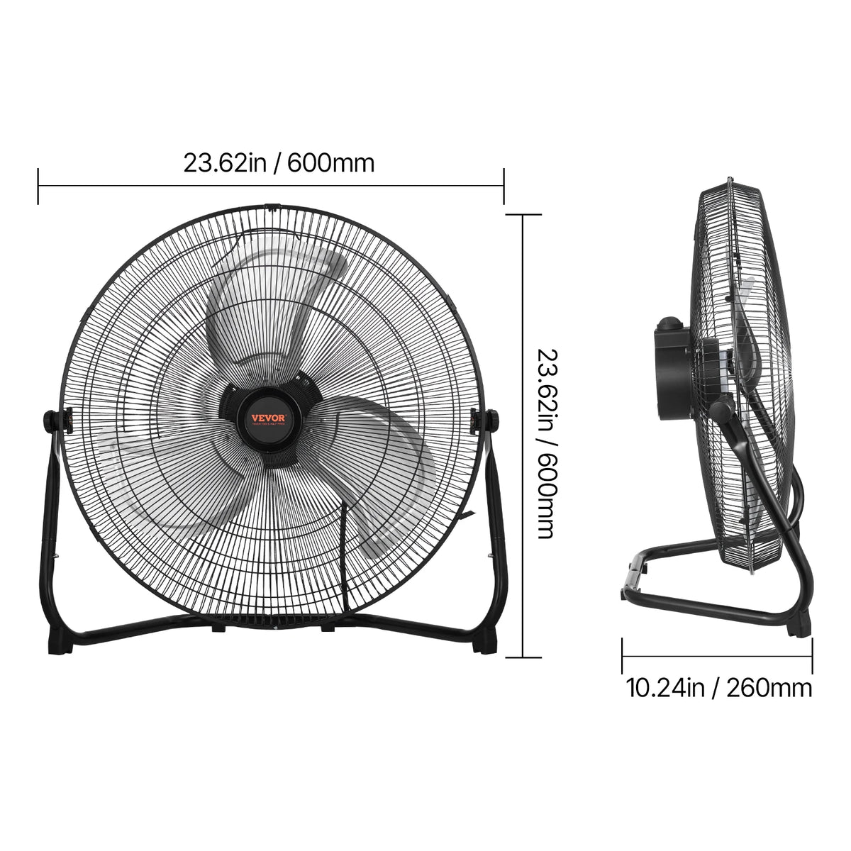 14/18/20-Inch Industrial Floor Fan with Three Speeds