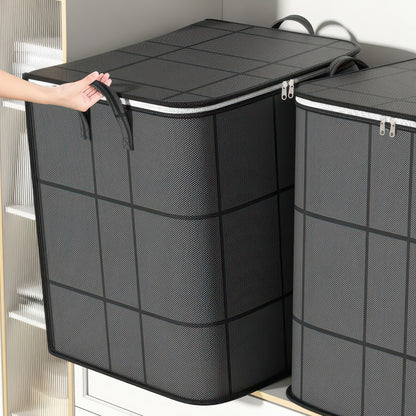 Foldable Non-Woven Storage Bag with Handle and Double Zipper