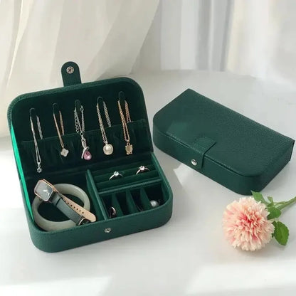 Travel Jewelry Box – Portable Leather Organizer Case