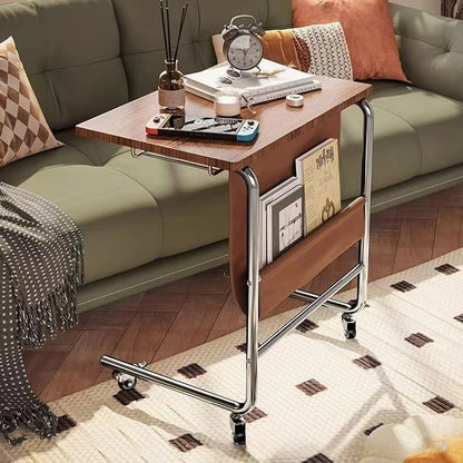 Versatile Side Table – Wood Cart for Wine Racks & Books