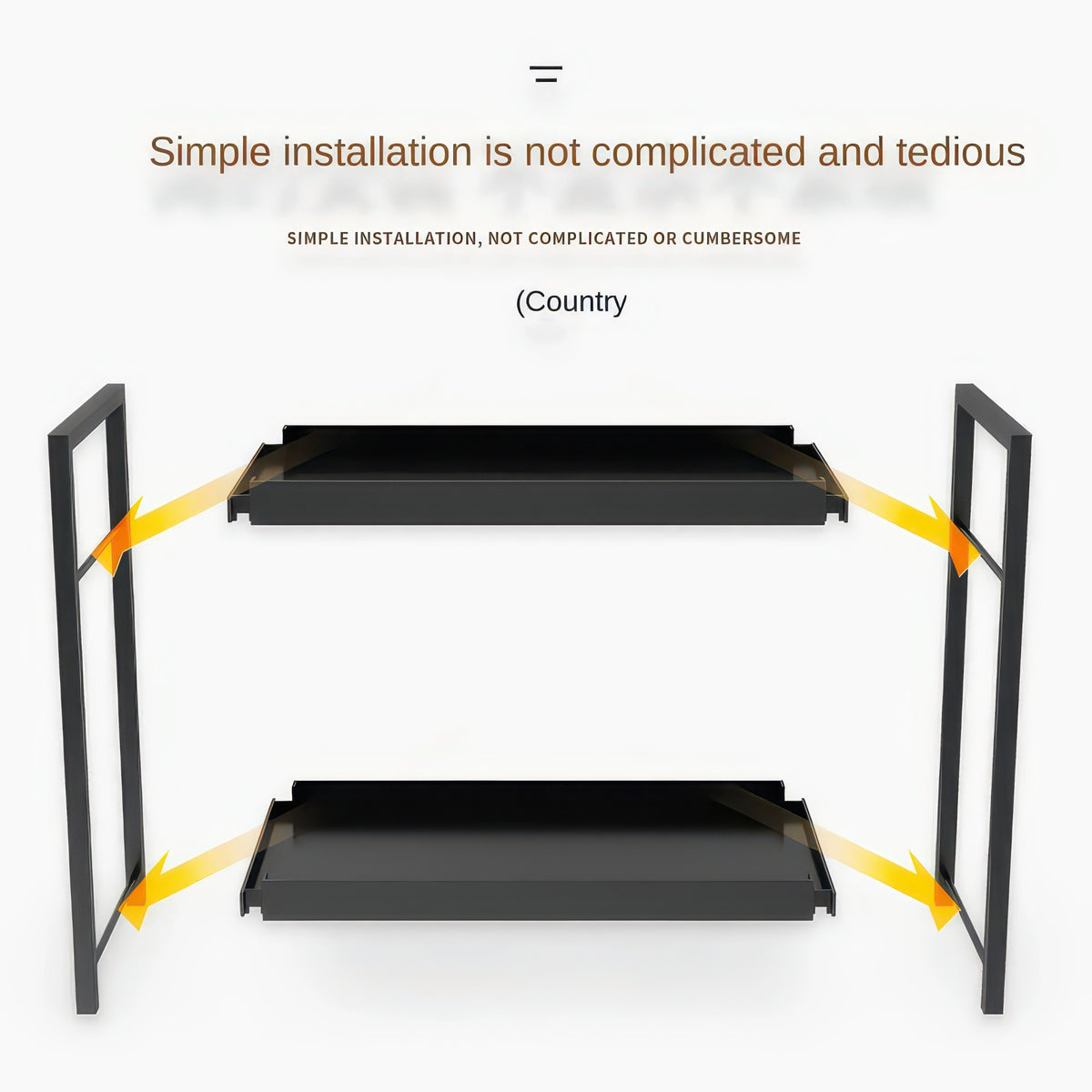 2-Tier Desktop Shelf Iron & PP Organizer for Makeup Countertop 30x17x30cm