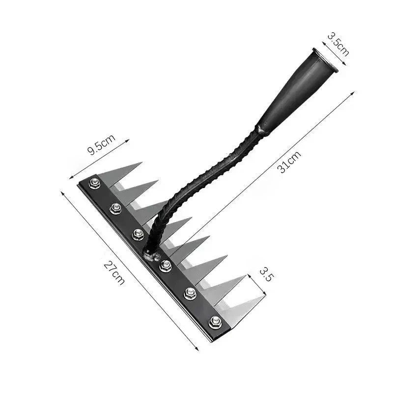 Manganese Steel Garden Rake - 5-Tine Detachable Rake