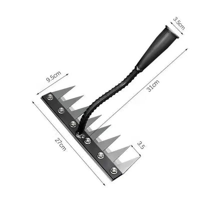 Manganese Steel Garden Rake - 5-Tine Detachable Rake