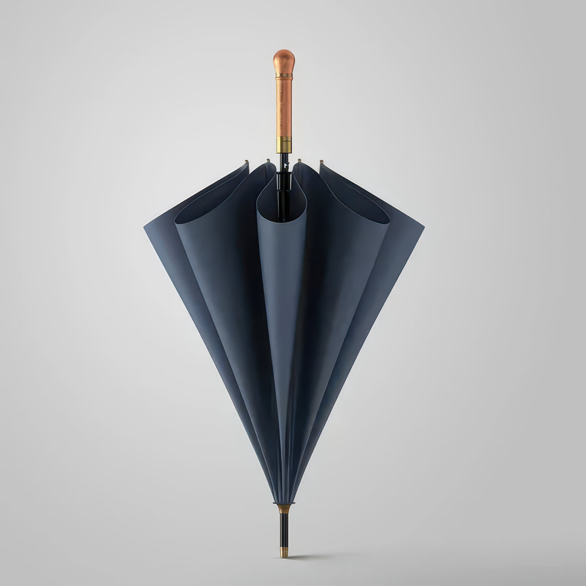 Wooden Long Handle Golf Umbrella with Windproof Fiberglass Frame, 114cm Diameter