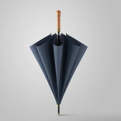 Wooden Long Handle Golf Umbrella with Windproof Fiberglass Frame, 114cm Diameter