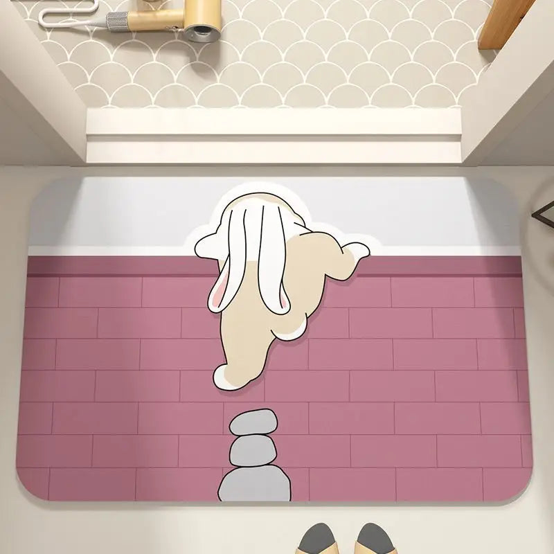 Cartoon Bathroom Mat - Playful Soft Foot Mat