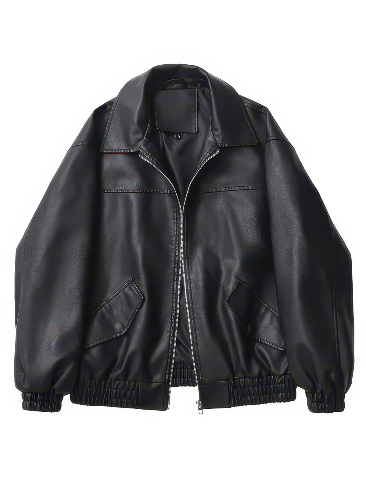 Women's Vintage Faux Leather Moto Jacket, Short Zip-Up Biker Coat for Spring and Autumn