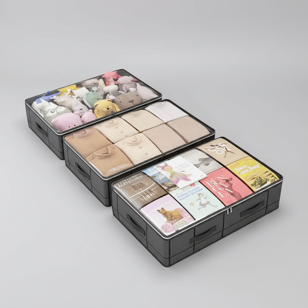 Under-Bed Storage Bag with Transparent Window, 1 or 2 Pieces