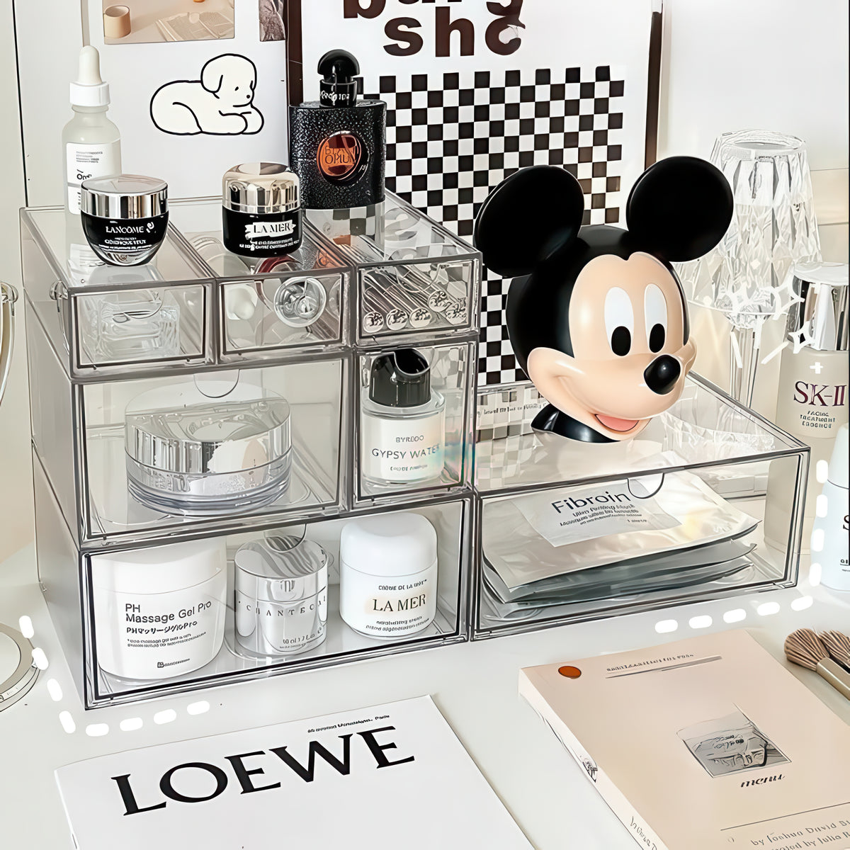 Acrylic Makeup Organizer – Dust-Proof Desktop Storage Box