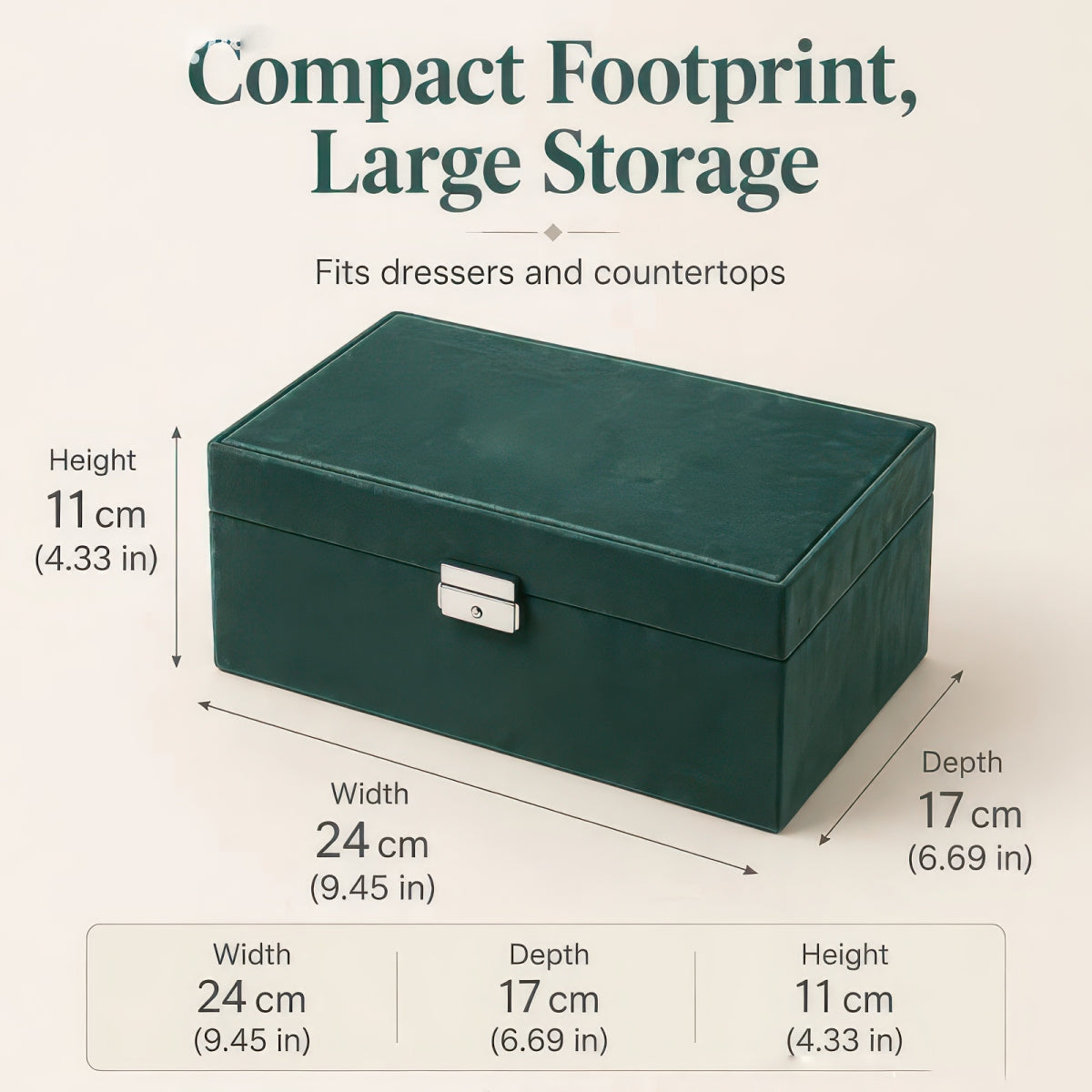 Lockable Travel Jewelry Organizer Box, 2 and 3 Layer Options