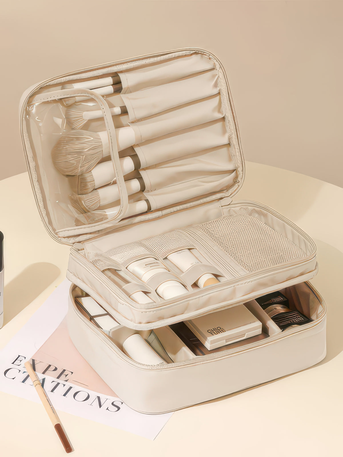 Oxford Cloth Toiletry and Makeup Bag, Single or Double Layer