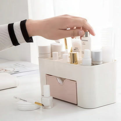 Makeup Organizer with Drawer – Acrylic Brush and Lipstick Holder