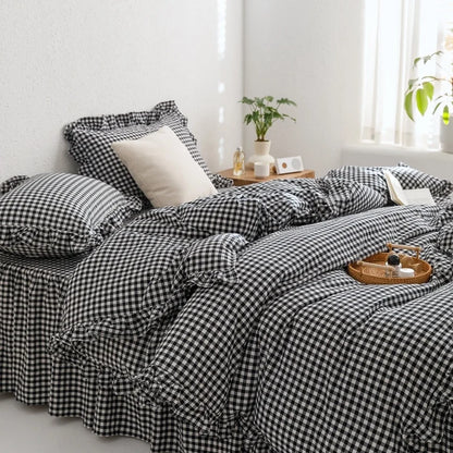 Black Plaid Duvet Cover – 3 Piece Sheet Set for All Season