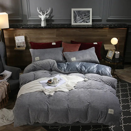 Velvet Duvet Cover – Winter Thick Warmth Bedding Set