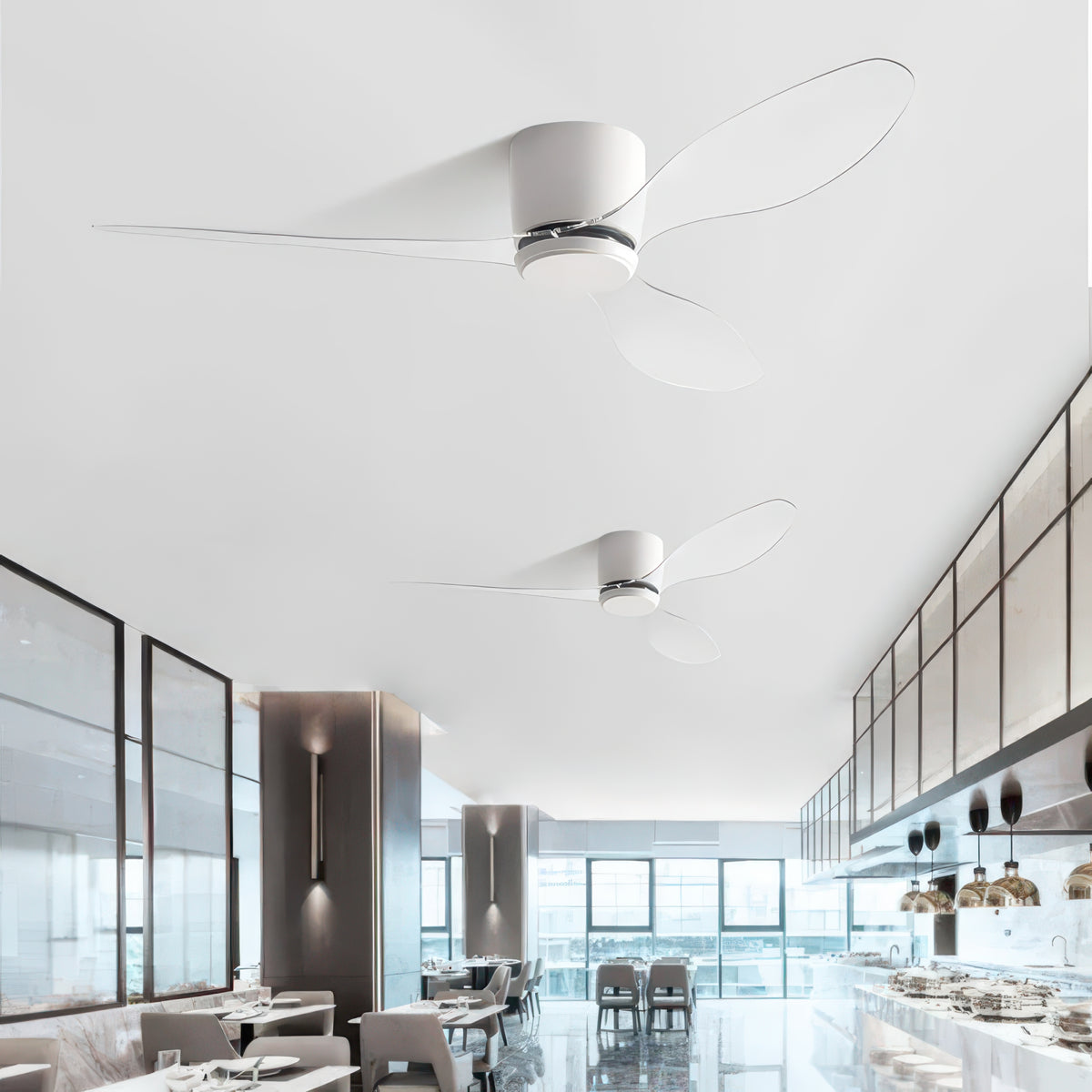 42/52-Inch Ceiling Fan with Transparent Blades and Remote