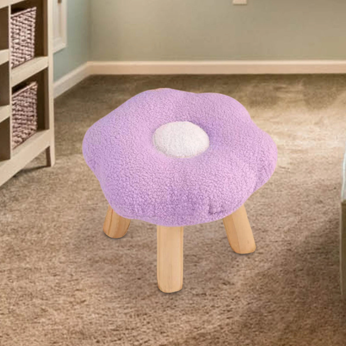 Foot Rest Stool - Wooden Non-Slip Under Desk Ottoman