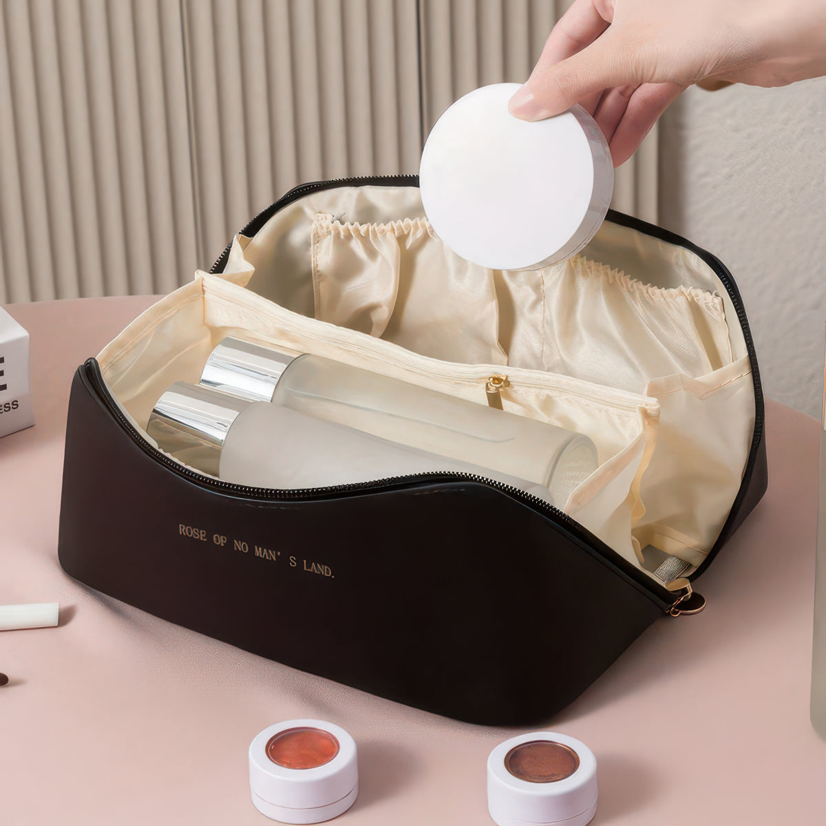 Zippered Makeup Organizer Bag for Travel and Daily Use
