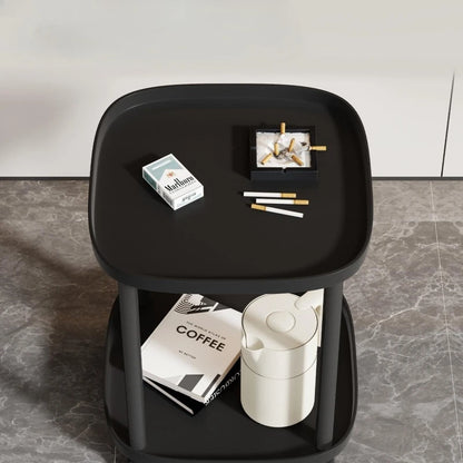 Mahjong Coffee Table with Storage Shelf – Movable Tea Stand