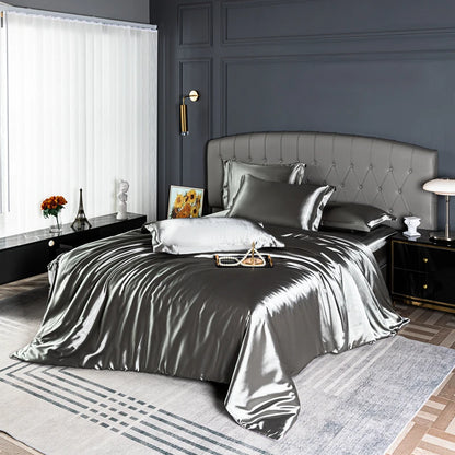 Satin Duvet Cover – Skin-Friendly Solid Color Bedding Set