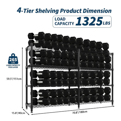 Metal Shelving Unit - Adjustable 4/5 Tier Storage