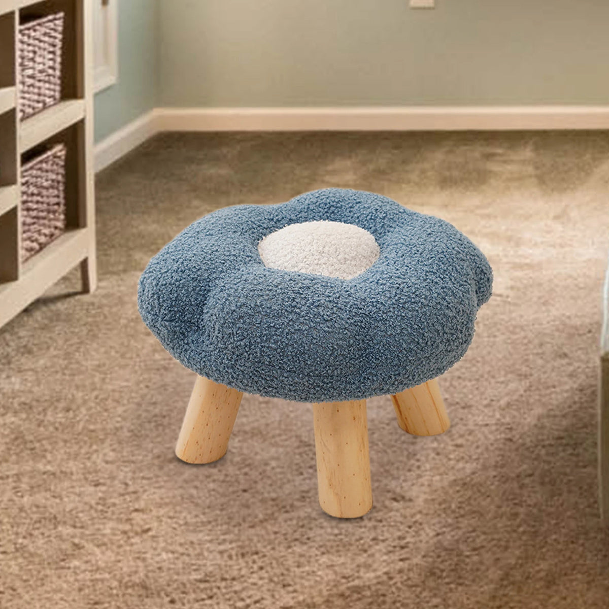 Foot Rest Stool - Wooden Non-Slip Under Desk Ottoman