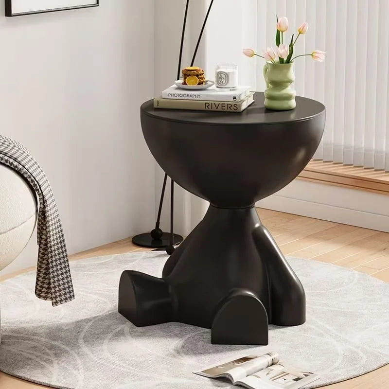 Round Corner Coffee Table – Cream Modern Living Room Table
