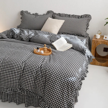 Black Plaid Duvet Cover – 3 Piece Sheet Set for All Season