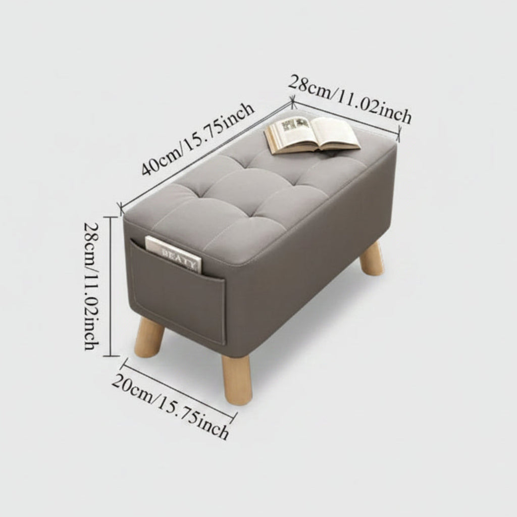 Wood Shoe Stool - Solid Square Entryway Stool
