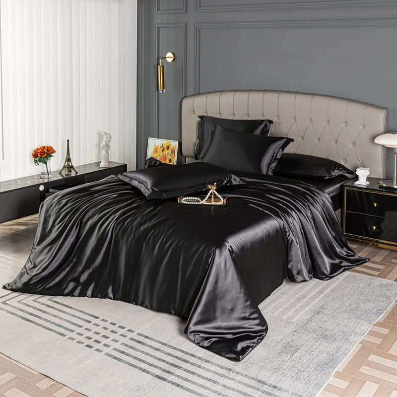 Satin Duvet Cover – Skin-Friendly Solid Color Bedding Set