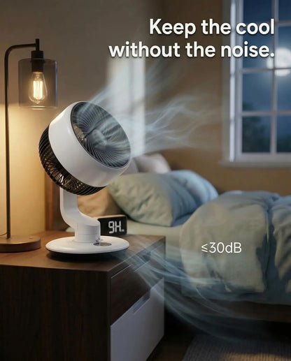 Rechargeable Desk Fan with 120° Oscillation and 90° Tilt