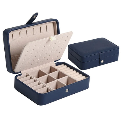 Leather Jewelry Box – Ring and Earring Display Organizer