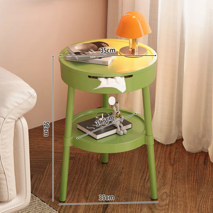 Round Coffee Table – Mobile Minimalist Nightstand