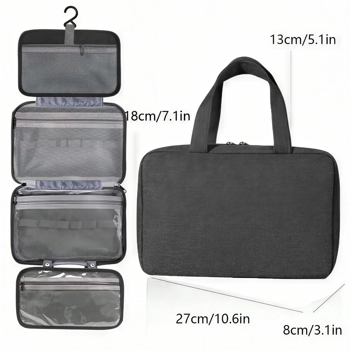 Hanging Toiletry Bag – Waterproof Folding Travel Organizer