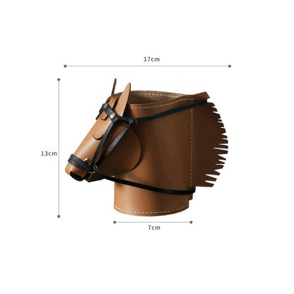 Horse-Head Leather Desk Organizer Box, Set of 1 or 3