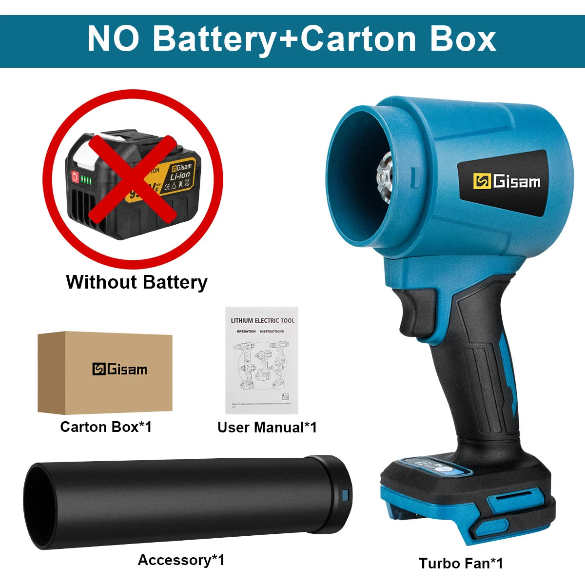 Brushless Leaf Blower - Gisam 300000RPM Turbo Blower