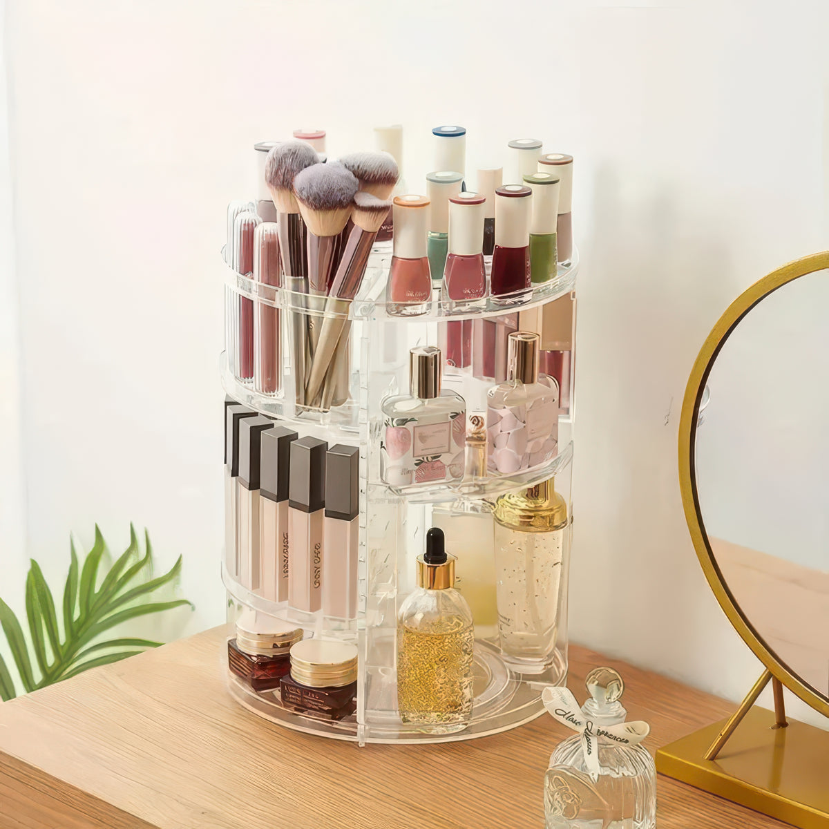 Rotating Cosmetic Organizer – Multi-Layer Acrylic Storage Rack