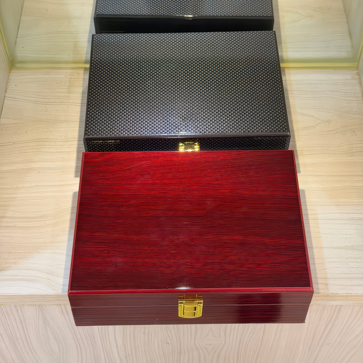 Wooden Lockable Jewelry Box for Rings and Earrings