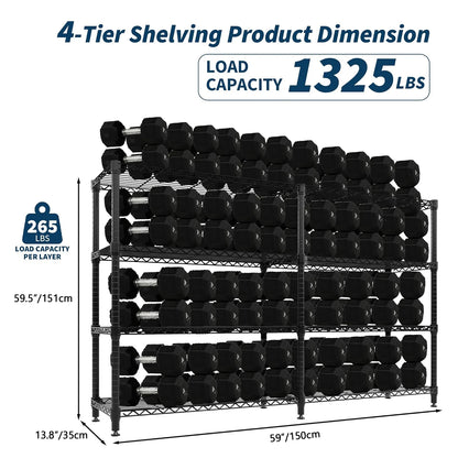 Metal Shelving Unit - Adjustable 4/5 Tier Storage